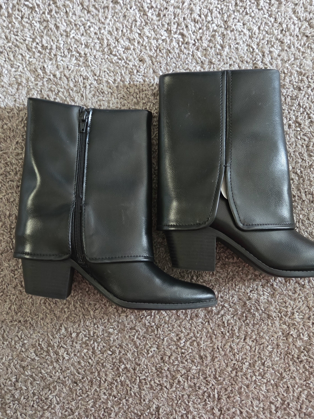 Sun and Stone Women’s Black Fold-Over Ankle Boots